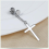 Cross Titanium Steel Earrings Silver 1