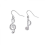 1 paio di orecchini asimmetrici con diamanti e note musicali per donna (argento) 1
