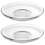 2pcs Glass Tea Saucer Coaster Mat Snack DishTransparent 1