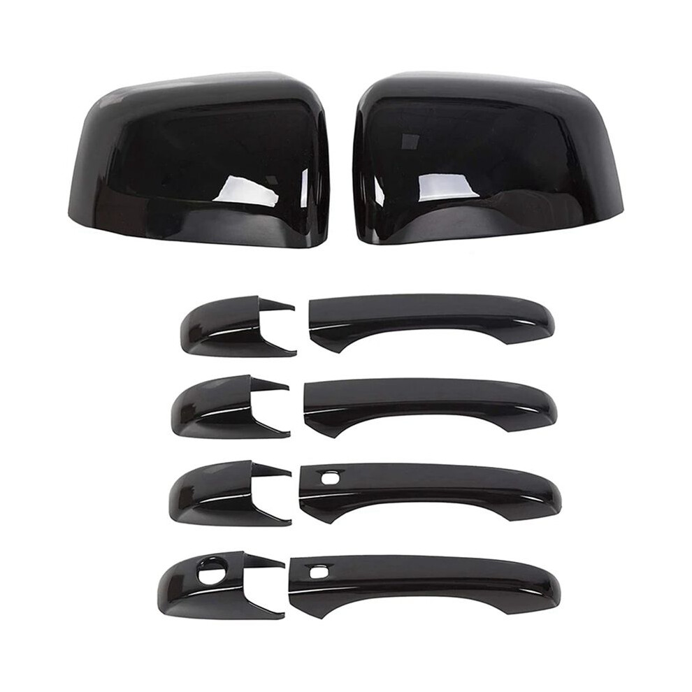 Gloss Mirror Covers+Door Handle Covers For Grand Cherokee Durango 2011-2020 Black 4711663622060