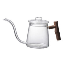 (700ML) Elegant Hand Blown Glass Coffee Kettle Ergonomic Handle Gooseneck