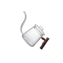 (480ML) Stylish Borosilicate Glass Tea Kettle Precision Spout Ergonomic Handle