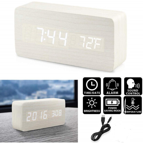 Digital LED alarm clock White 2