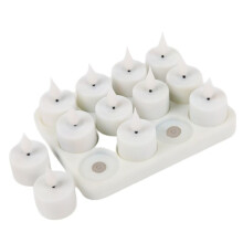 Wiederaufladbare LED Teelichter mit Fernbedienung, Warmweiß, 12er Set