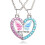 Collier puzzle en forme de cœur, collier d'amitié, pack de 2 Silver 1