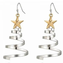 Vibrant Festive Elastic Hoop Earrings with Winter Holiday Symbols, Premium Alloy, Lightweight Party Jewelry6
