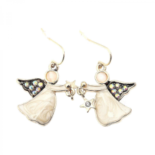 1 Pair Creative Little Angel Earrings Lovely Ear Drops Girl Jewelry3.5X2.4cm