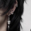 Punk Style Multicolor Alloy Conical Drop Earrings Gift for WomenSilver 4