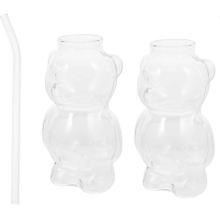 Bear-Shaped Glass Cup for Hot/Cold Drinks, Milk, JuiceTransparent color