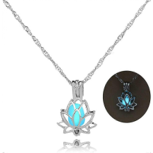 Luminous Lotus Pendant Necklace Hollow Lotus Pendant