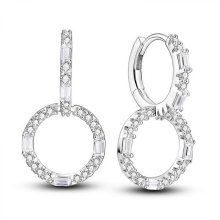 Orstarry 925 Sterling Silver Crystal Drop Earrings for Women, Fashion Party Jewelry GiftKTE104