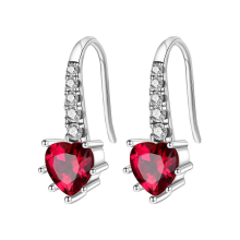 Orstarry 925 Sterling Silver Crystal Drop Earrings for Women, Fashion Party Jewelry GiftOTE4165-RD