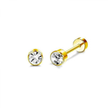 2PCS Stainless Steel Gold Flower Cross Stud Earrings with Pearl10