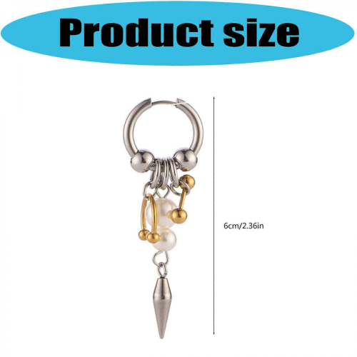 Punk Style Multicolor Alloy Conical Drop Earrings Gift for WomenSilver 2