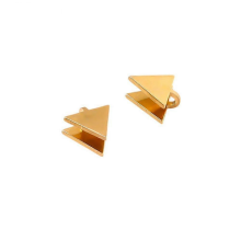 Boucles d'oreilles manchette en cartilage noir, sans perçage, pour soulager la pression des chéloïdes, en forme de triangle doré