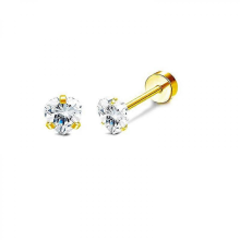 2PCS Stainless Steel Gold Flower Cross Stud Earrings with Pearl12