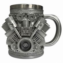 3D Car Engine Design Stainless Steel Mug for Enthusiasts