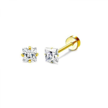 2PCS Stainless Steel Gold Flower Cross Stud Earrings with Pearl11