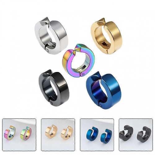 5pcs Assorted Color Creative Clip-on Earrings1.3X0.4cm 2