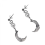 Boucles d'oreilles Hip Hop Moon Pearl, acier, blanc 1