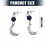 Boucles d'oreilles Hip Hop Moon Pearl, acier, blanc 3