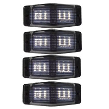 4pcs Smoked White Front Grill Light LED  Lamp for     Truck Lorry Double Burner Indicator Light