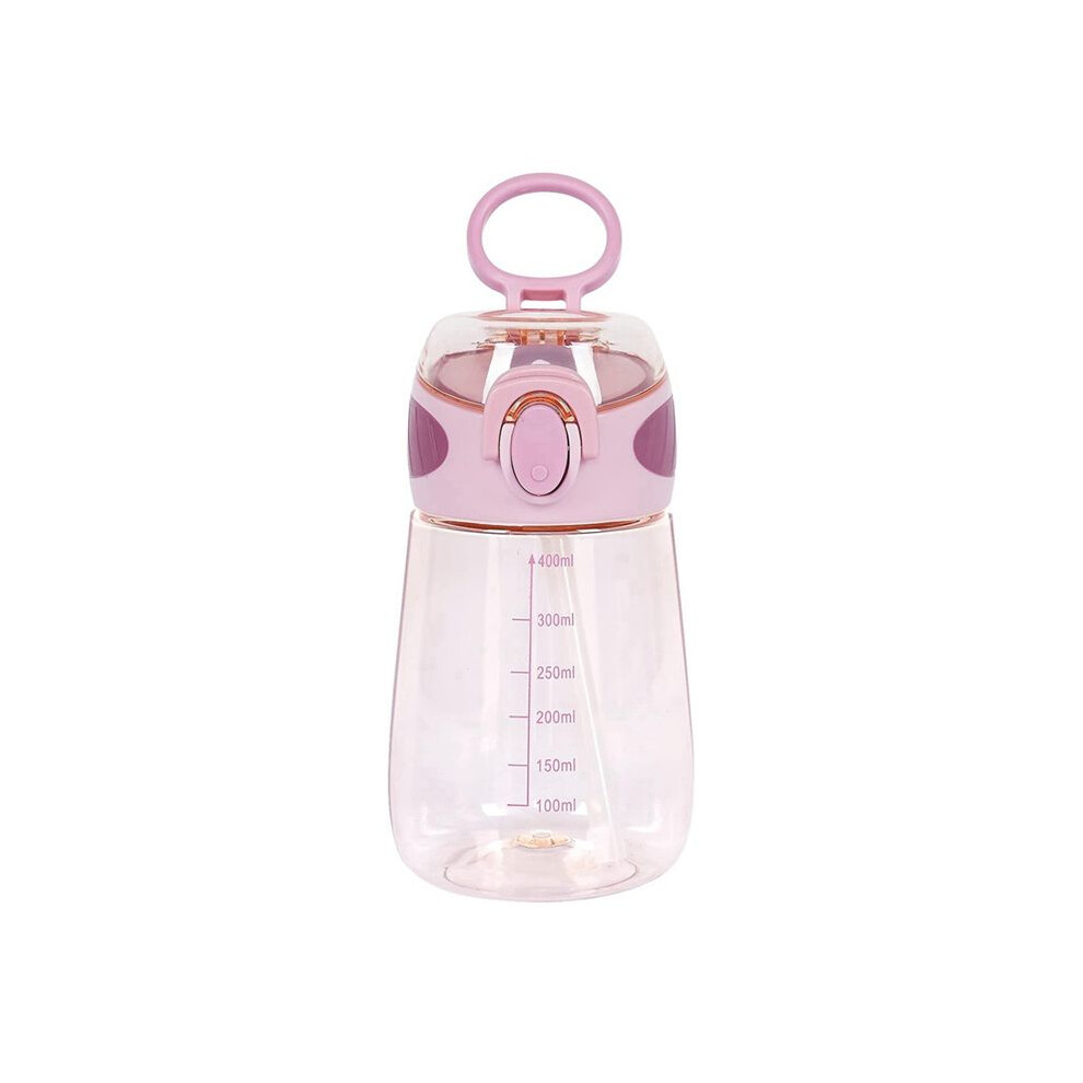 400Ml Water Bottle with Straw Drinking Bottle for Toddlers with Handle Wide Mouth Leak-Proof Cute Straw Bottle C