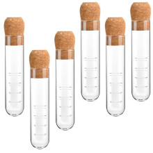6 Pcs Glass Tea Infuser, Glass Strainers with Cork Lid, Reusable Glass Diffuser for Tea,Clear Tea Strainer for Cups,Mugs
