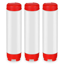 Botellas Exprimibles de PláStico Invertidas de 16 Onzas, Punta Recargable, Dispensador de VáLvula , Botella Exprimible para Condimentos para