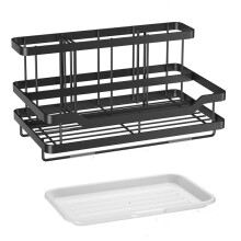 Kitchen Sink Storage Rack Stainless Steel Kitchen Sink Countertop Storage Holder Multifunction Sponge Towel Drain Holder