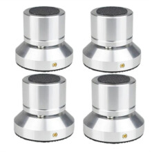 Speaker Isolation Stand Lead Alloy Adjustable Tray Pad Ceramic  Foot Speaker Stand Isolation Feet Spike Silver