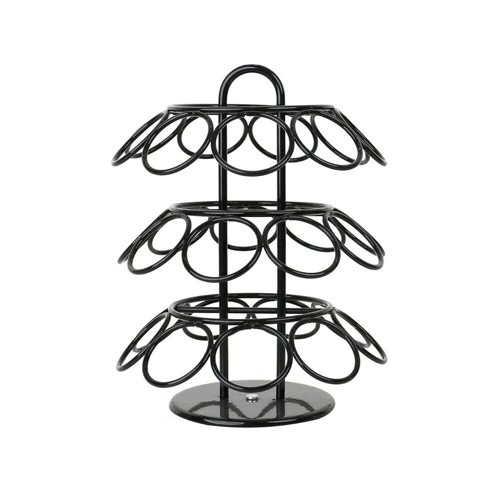 Coffee Pod Holder, Coffee Pod Storage Compatible For K Cups (27 Pods), Spins 360-Degrees Coffee Pod Holder Black