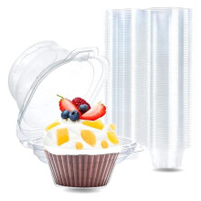 Individuele Cupcake Bakjes, 100 Stuks Doorzichtige Cupcake Dozen, Cupcake Houders met Deksel, Muffindrager met ééN Compartiment