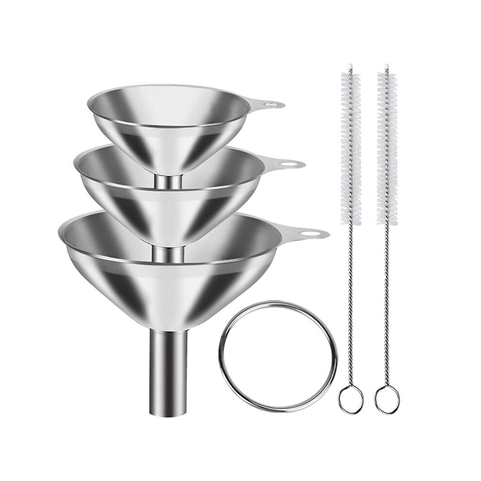 Funnels For Filling Bottles 3Pcs Stainless Steel Kitchen Funnel Set Funnels For Transferring Essential Oils Liquid 6034274683373