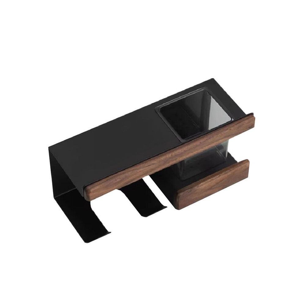 Wall Mount Walnut Wooden Hair Dryer Holder Stand Bathroom Stylish Hair Tool Rack Organizer Shelf Blow Dryer Holder Pylon