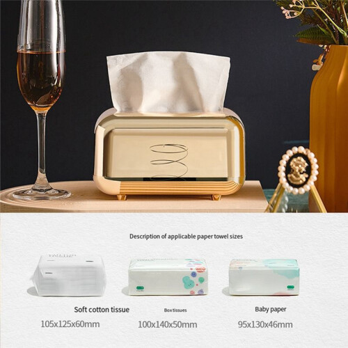 Luxe Gouden Tissue Dozen Opslag Servethouder Papier Case Organizer Ornament  Desktop 1