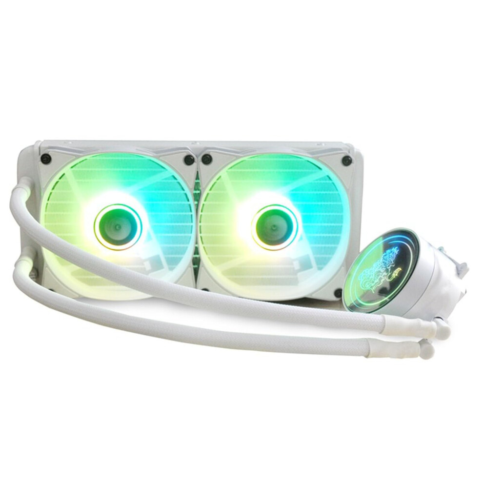 240Mm Aio Cpu Liquid Cooler With Dual Pwm Argb Fans For Intel Lga And Amd Am4 Am5 White 9199774943345