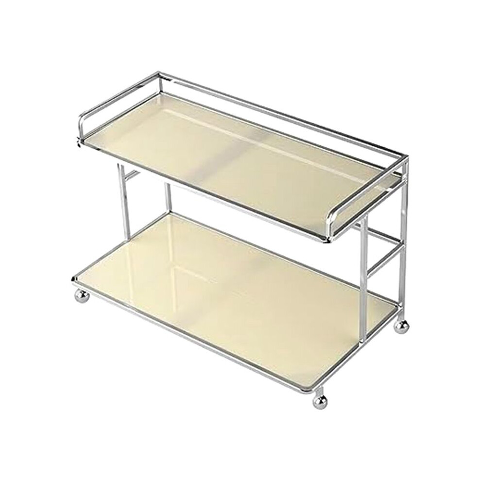 2 Tier Bathroom Makeup Organizer,Electroplated Metal Makeup Counter Organizer,Vanity Organizer/Storage Shelf for Bedroom