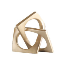 Abstract Geometric Distortion Ornament  Desk Decoration Golden Square Collar Artwork Statue Room Aesthetics Decor B