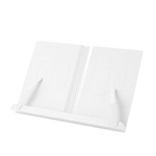 Recipe Book Stand, Adjustable Reading Stand With Page Clips, Acrylic White Book Stand for Display or Desk