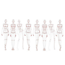 ModèLe de Croquis de RèGle D'Illustration de Mode RèGle de Couture Motif HumanoïDe Mesure de VêTements,B