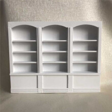 1/12 Schaal Miniatuur Huis Vitrinekast Poppenhuis Meubels Glazen Boekenkast Wit