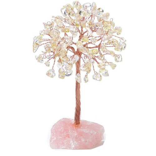 Rose Quartz Crystal Tree,Artificial Crystal and Healing Stone Tree Crystal Stone Tree Gem Tree.Valentine'S Gifts A 1
