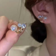 Gold Color Round Stud Earrings Korean Delicate Irregular Design6