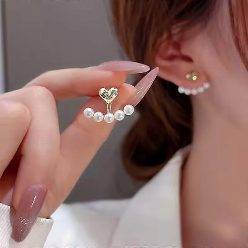 Gold Color Round Stud Earrings Korean Delicate Irregular Design2