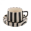 1 Set Striped Ceramic Mug for Coffee Tea Juice Latte CappuccinoBlack 1