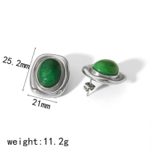 Waterproof Gold Plated Tiger Eye Pearl Stud Earrings for WomenTE6724-GN-S