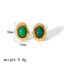 Waterproof Gold Plated Tiger Eye Pearl Stud Earrings for WomenTE6720-GN-G