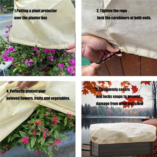 Rectangular Planter Box Protector Protects Plants in Balcony, Windowsill and Patio Planter Boxes From Frost, Wind 2Pcs 1