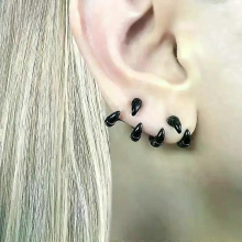 2 Stück Gothic-Ohrstecker mit Krallenmuster, schwarz, Punk-Stil, Metall, geometrischer Schmuck, ED4217-1